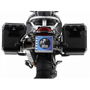 Valise Hepco & Becker Xplorer avec support Cutout - Acier inoxydable/noir