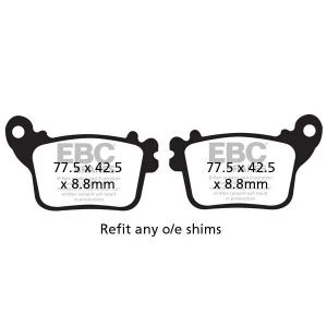 Plaquettes de freins EBC M&eacute;tal semi-sinteris&eacute;