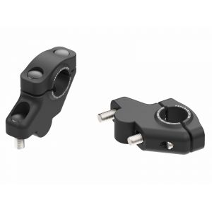 Rehausseur de guidon Hepco & Becker avec d&eacute;port 30 mm de haut et 21 mm en arri&egrave;re - noir