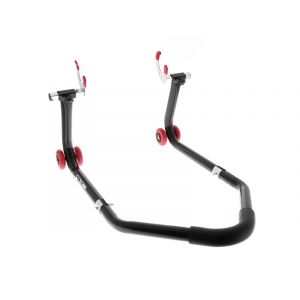 B&eacute;quille Bihr stand arri&egrave;re d&eacute;montable universelle noir avec supports en ''V''