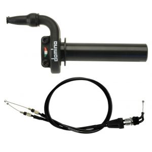 Poignée de gaz Domino Kit poignées KRE avec câbles noir
