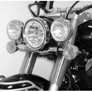 Feux Hepco & Becker Twinlight (route) avec support et c&acirc;ble - chrome