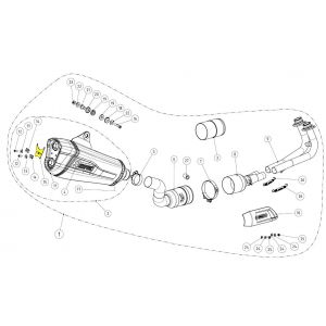 Support de silencieux Akrapovic 18602363