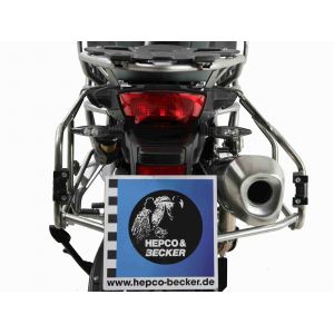 Support valises Hepco & Becker Cutout - noir/Acier inoxydable