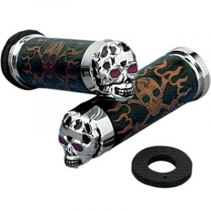 Poign&eacute;es de guidon Drag Specialties Skull