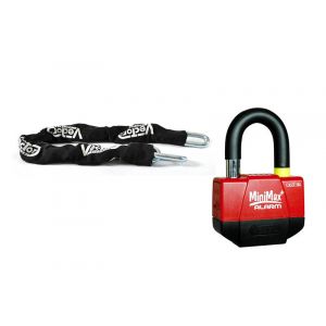 Antivol Vector Kit Bloque-disque MiniMax Alarm+ Ø16mm + Chaîne Ø13mm / 1,3m