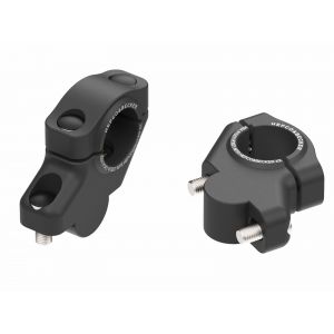 Rehausseur de guidon Hepco & Becker avec d&eacute;port 30 mm de haut et 21 mm en arri&egrave;re - noir