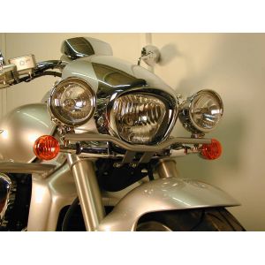 Feux Hepco & Becker Twinlight (route) avec support et c&acirc;ble - chrome