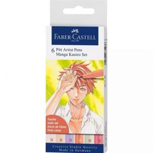 Set de 6 Feutres à l’encre Faber-Castell Pitt Artist Pens Manga Kaoiro