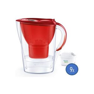 Carafe filtrante Brita Marella avec 1 cartouche Maxtra Pro 1051120 Rouge + 2 Packs de 4 filtres à eau Brita Maxtra Pro All in 1