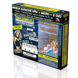 Pack KPM karaoké volume 2 - Inclus mixeur + micro + cordon + 2 DVD