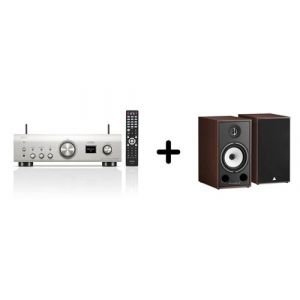 Un ampli Denon PMA-900HNE Silver + une paire d'enceintes bibliothèque Triangle BR03 Noyer