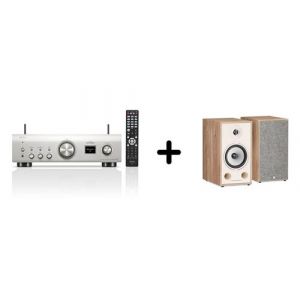 Un ampli Denon PMA-900HNE Silver + une paire d'enceintes bibliothèque Triangle BR03 Chêne Clair