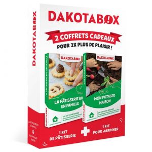 Coffret cadeau Dakotabox Bi-pack La pâtisserie bio en famille et Mon potager maison