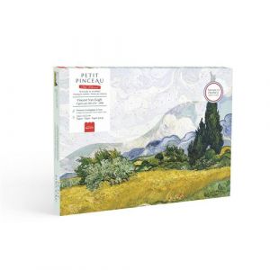 Gouache La Petite Epicerie Coffret peinture au num&eacute;ro Petit Pinceau Cypr&egrave;s aux bl&eacute;s d&rsquo;or Vincent Van Gogh