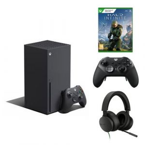 Console Microsoft Xbox Series X + Manette Xbox Elite + Halo Infinite + Casque filaire