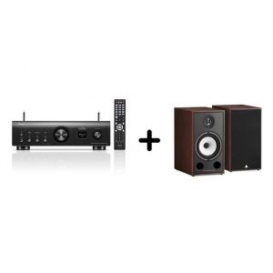 Un ampli Denon PMA-900HNE Noir + une paire d'enceintes bibliothèque Triangle BR03 Noyer