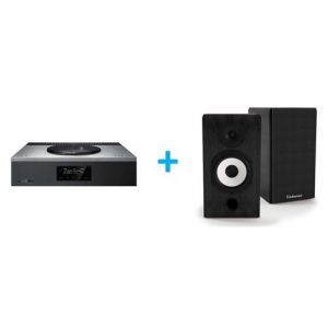 Amplificateur Hi-Fi Technics SA-C600EG-S Argent + une paire d'enceintes biblioth&egrave;que Cabasse Antigua MT32/2 Noir &eacute;b&egrave;ne