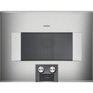 Gaggenau Serie 400 BM454110 - Four combiné - encastrable - niche - largeur : 56 cm - profondeur : 55 cm - hauteur : 45 cm - avec système auto-nettoyant - inox sous verre