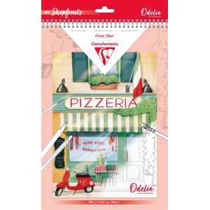 Bloc de coloriage multi-techniques A4 Clairefontaine 20 feuilles Odelia Les vitrines