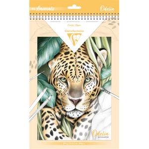 Bloc de coloriage multi-techniques A4 Clairefontaine 20 feuilles Odelia Les animaux