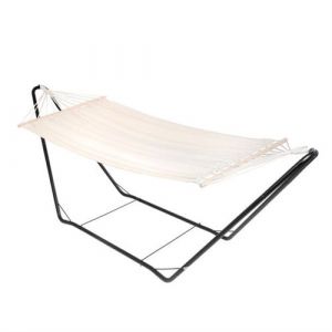 Hamac extérieur et son support La Siesta Mexico Ecru et Noir