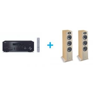 Amplificateur Hi-Fi Yamaha R-N600A Noir + une paire d'enceintes colonne Focal Theva N3 Bois clair