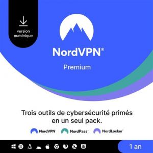 Pack complet de cybersécurité NordVPN Premium 1 an