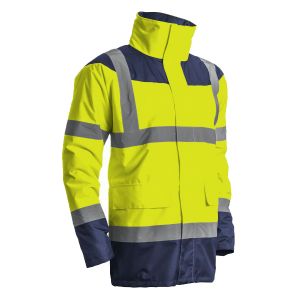 Parka matelass&eacute;e haute visibilit&eacute; KETA jaune fluo/marine T4XL COVERGUARD 7KETYXXXXL