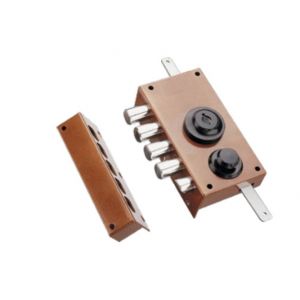 Serrure multipoints en applique 30.436 coloris marron A2P* gauche MOTTURA 30436VD50XHAFS