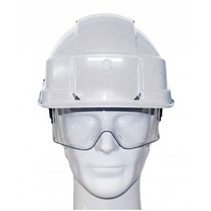 Casque de chantier IRIS 2 avec porte-badge blanc AUBOUEIX 0271PBC