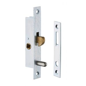 Serrure monopoint à larder profil étroit à mentonnet Série 24 largeur 25 mm avec gâche METALUX F124250010