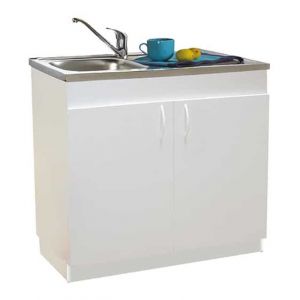 Meuble sous-&eacute;vier m&eacute;lamin&eacute; SIM'HYDRO 2 portes 900 x 600 mm N&Eacute;OVA S12N42090H