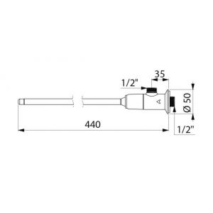 Robinet poussoir temporisé de lavabo TEMPOGENOU commande fémorale équerre - DELABIE - 734100