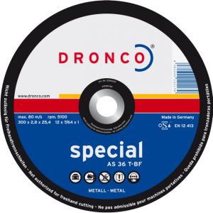Disque à tronçonner acier AS 36 T 300 x 2,8 mm DRONCO 2300220