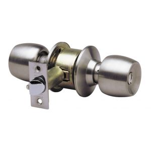 Serrure tubulaire cylindre V5 bouton ext&eacute;rieur fixe inox VACHETTE V5804-X
