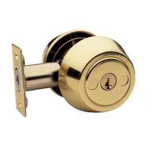 Verrou tubulaire double entr&eacute;e &agrave; axe r&eacute;glable 60 - 70 mm laiton poli TESA 517U0LP