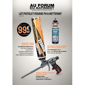 Lot pistolet mousse PU et nettoyant - HGR-UTM2