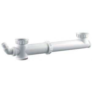 Tubulure pour évier 2 cuves sans siphon en PVC avec prise mixte VALENTIN 00 775100 001 00