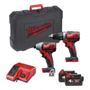 Pack 2 outils M18 18 V BPP2D-402C (M18 BDD-402C/M18 BID-402C) + 2 batteries 4 Ah + chargeur en coffret MILWAUKEE 4933447126
