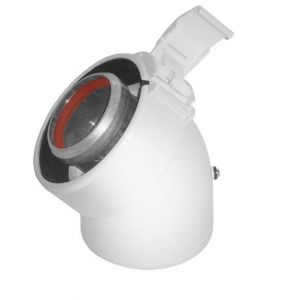 Coude 45&deg; Rolux vent 60/100 Alu/PVC UBBINK 227201