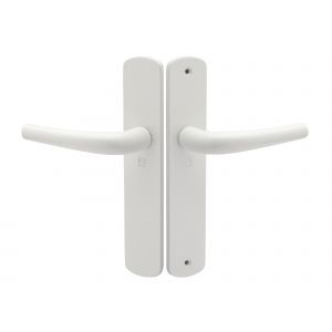 Ensemble sur plaque aluminium SALOME HOME ELEGANCE entraxe 195 mm bec de cane blanc sur carte HERACLES ZL-B-SALOME-027