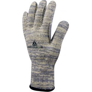 Gants tricot&eacute;s jaune - gris jauge 10 taille 7 DELTA PLUS VECUT5507