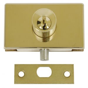 Serrure de vitrine p&ecirc;ne rond dor&eacute; STREMLER 1452.40.0