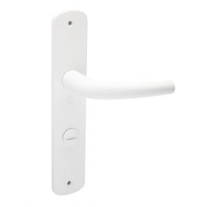Ensemble sur plaque aluminium SALOME HOME ELEGANCE entraxe 195mm à condamnation blanc - HERACLES - B-SALOME-087