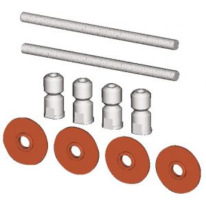 Fixation montage double T2 pour poign&eacute;e tubulaire argent VACHETTE 064170