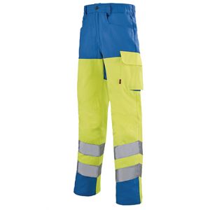 Pantalon de travail haute visibilit&eacute; IRIS WORK VISION 2 jaune fluo/bleu azur T5 LAFONT LA-1HVNXCP-6-592-5