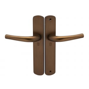 Ensemble sur plaque aluminium SALOME HOME ELEGANCE entraxe 195mm bec de cane chocolat - HERACLES - B-SALOME-023