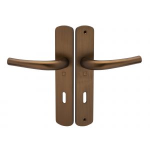 Ensemble sur plaque aluminium SALOME HOME ELEGANCE entraxe 195 mm clé L chocolat HERACLES B-SALOME-063