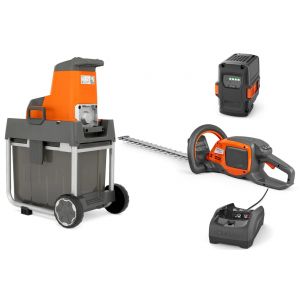 Pack 2 outils de jardin m&eacute;canis&eacute; 36V (broyeur GS340IS + taille haie 215IHD45) + batterie + chargeur HUSQVARNA K990000017
